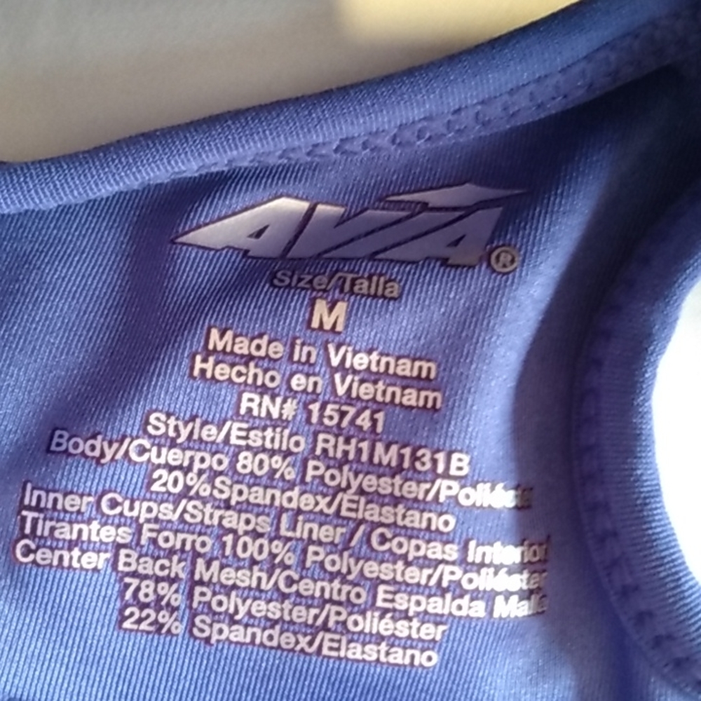 Avia Sports Bra – Blue – Racerback – Double-Layer – No Pads – Women - Picture 7 of 12